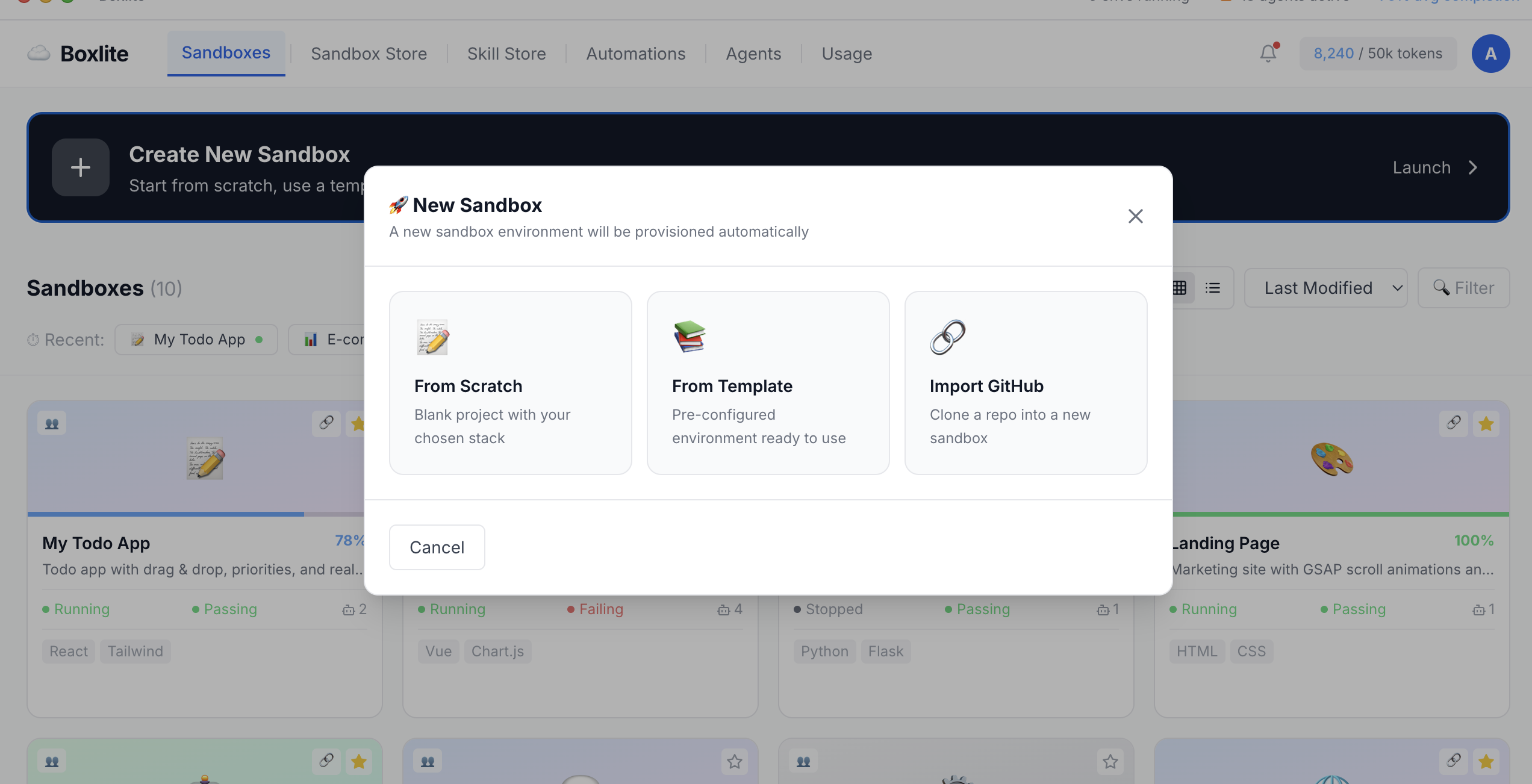 Create Sandbox